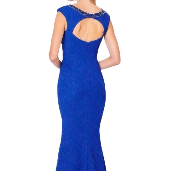 NWT Cameron Blake 221695 Jersey Mother of the Bride Dress Royal Blue Size 10 - Picture 3 of 6